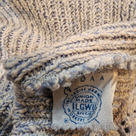 1970s It's Pure Gould Light Blue Vintage Pointelle Cardigan Sweater - Picture 7 of 8